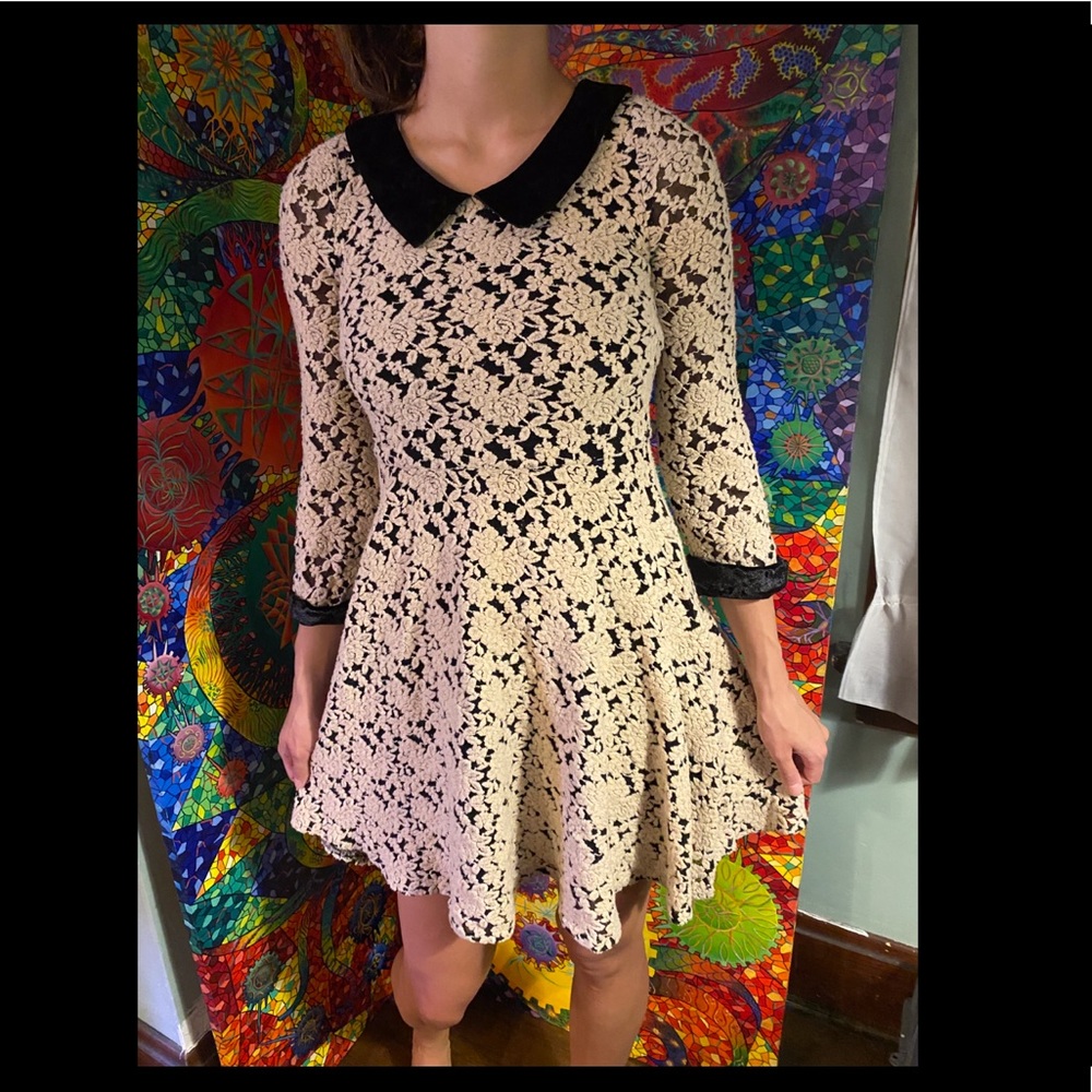 Cute Warm Black & Cream Dress